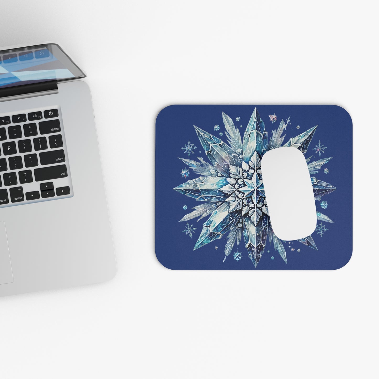 Winter Snowflake Crystal Mouse Pad