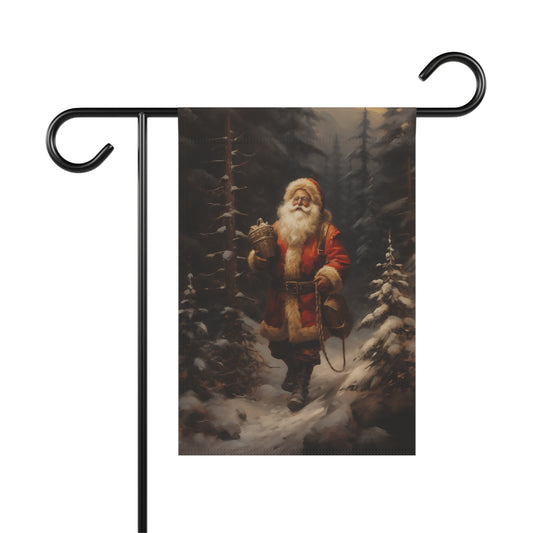 Santa's Winter Stroll Outdoor Banner Flag