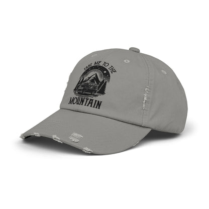 Take Me To The Mountain Unisex Distressed Cap