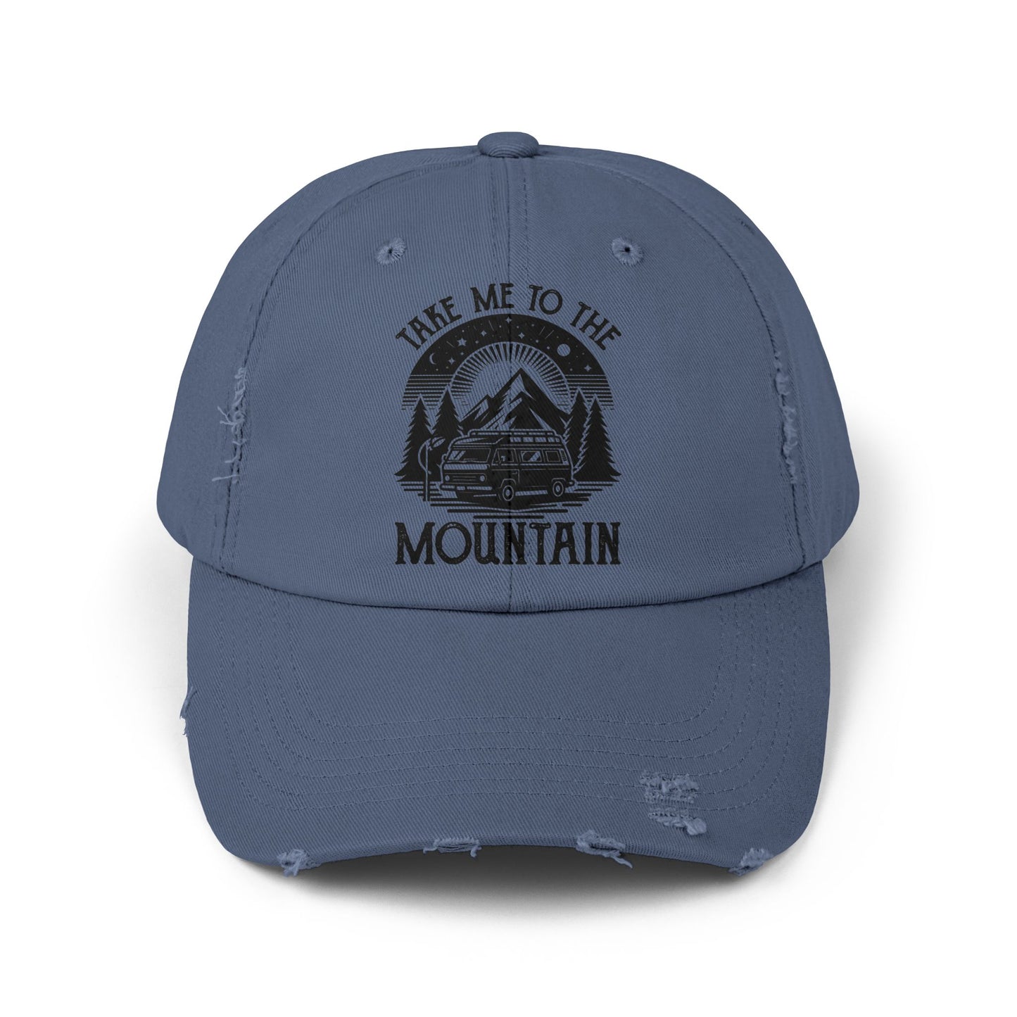 Take Me To The Mountain Unisex Distressed Cap