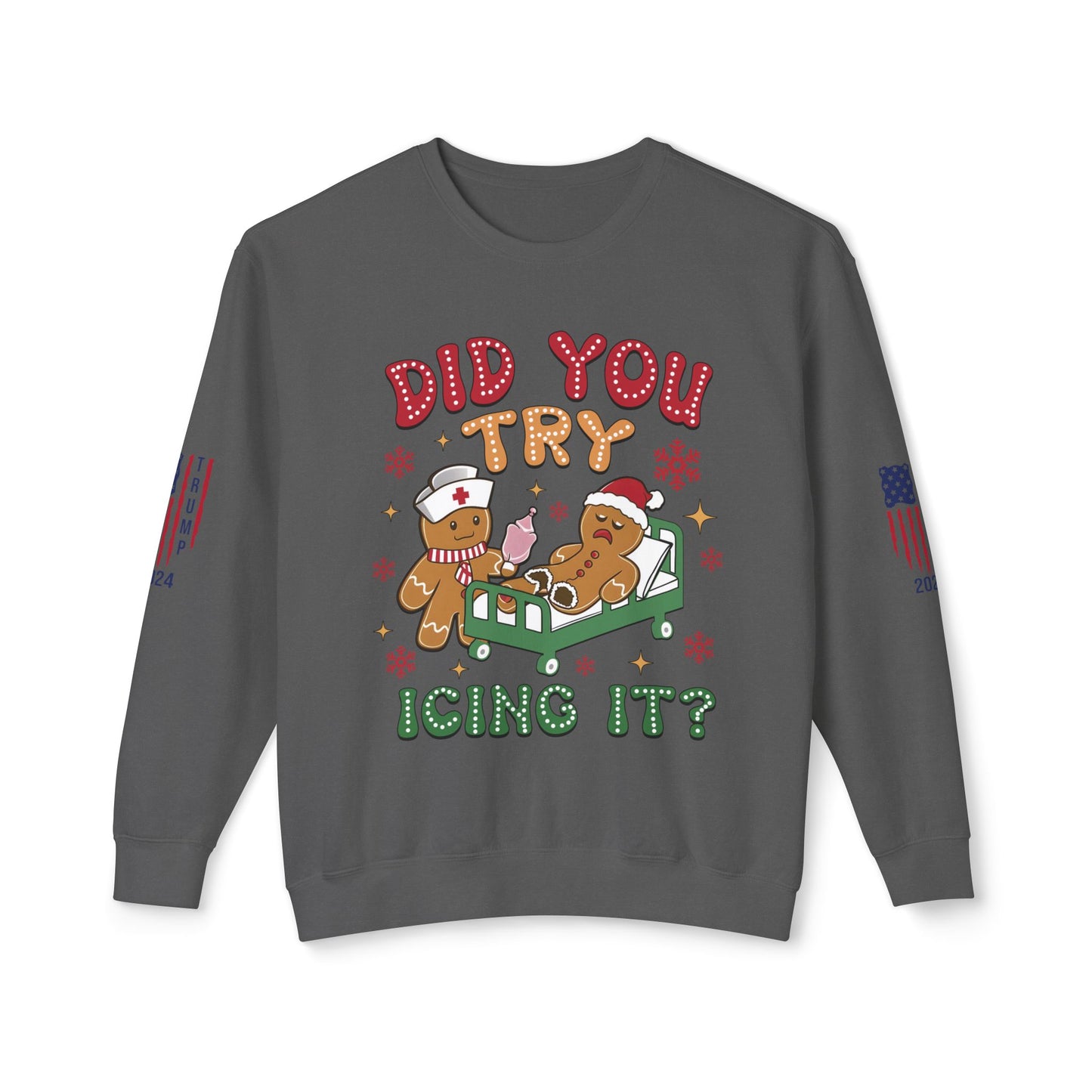 Gingerbread Nurse Holiday Lightweight Crewneck Sweatshirt