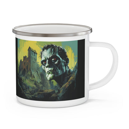 Spooky Frankenstein Theme Halloween Enamel Camping Mug