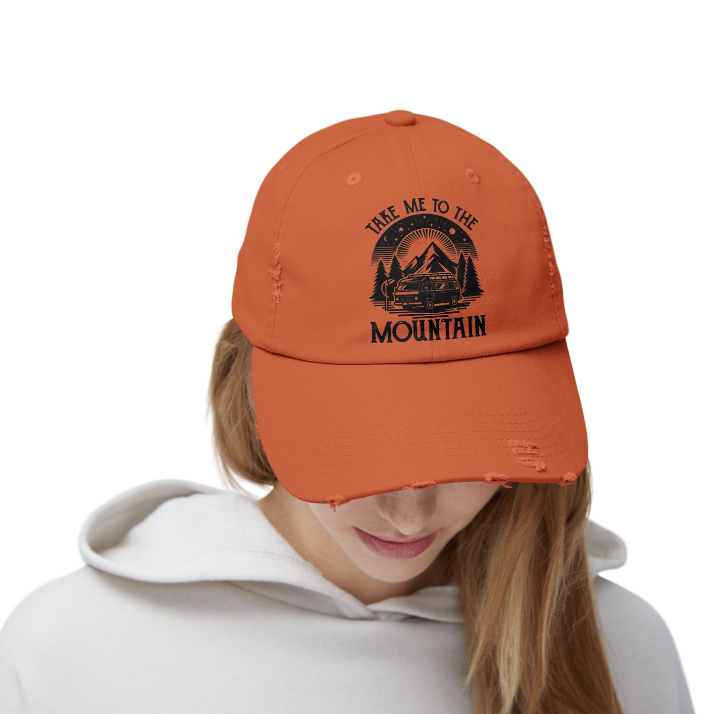 Take Me To The Mountain Unisex Distressed Cap