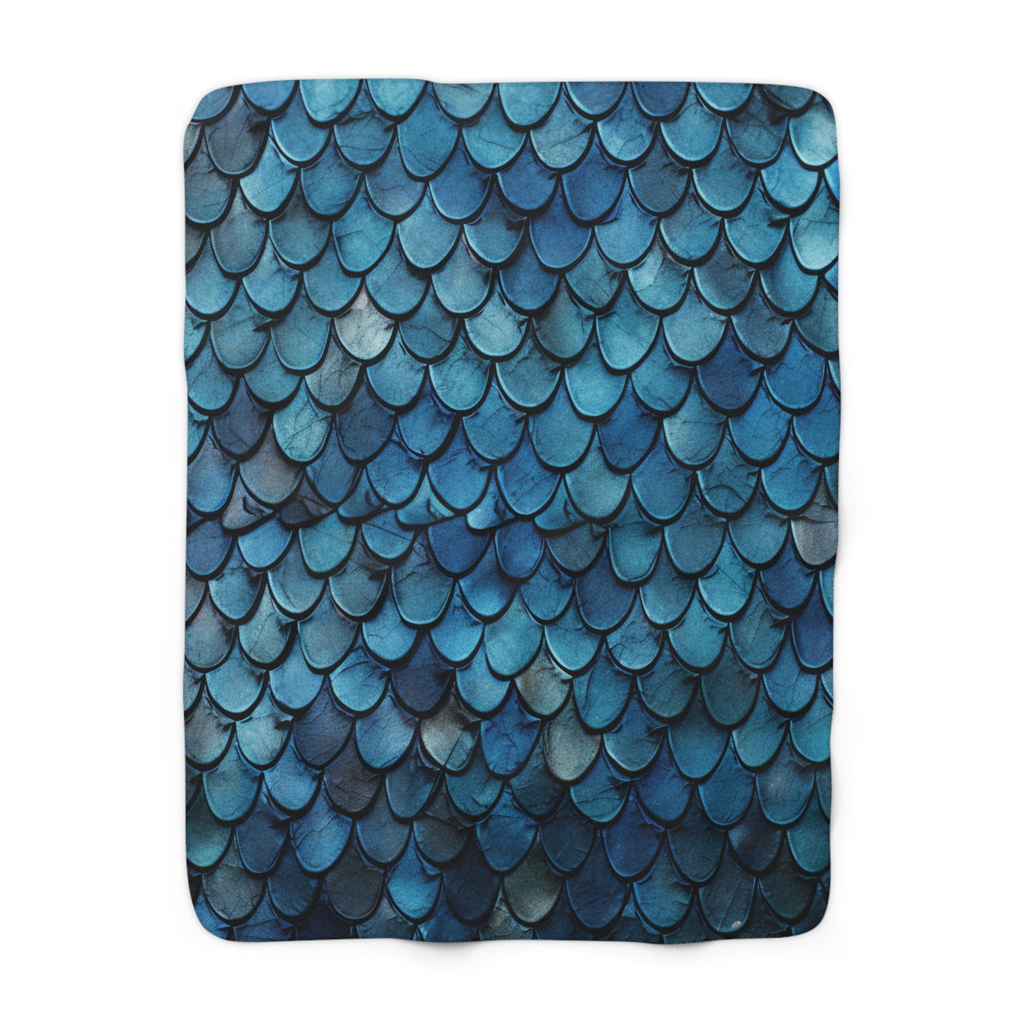 Dragon Scales Blue Dream Sherpa Fleece Blanket Throw