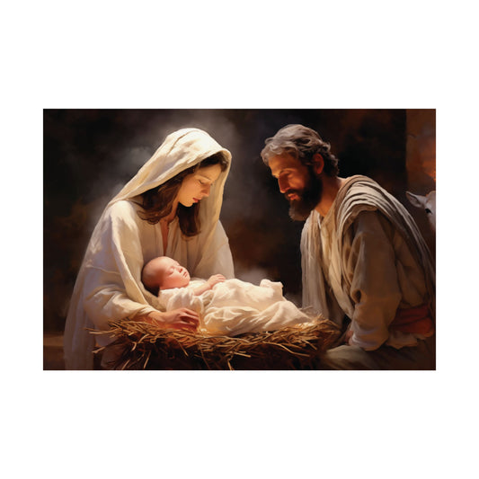 Christ Savior Is Born Christmas Poster Wall Art in 2 Sizes