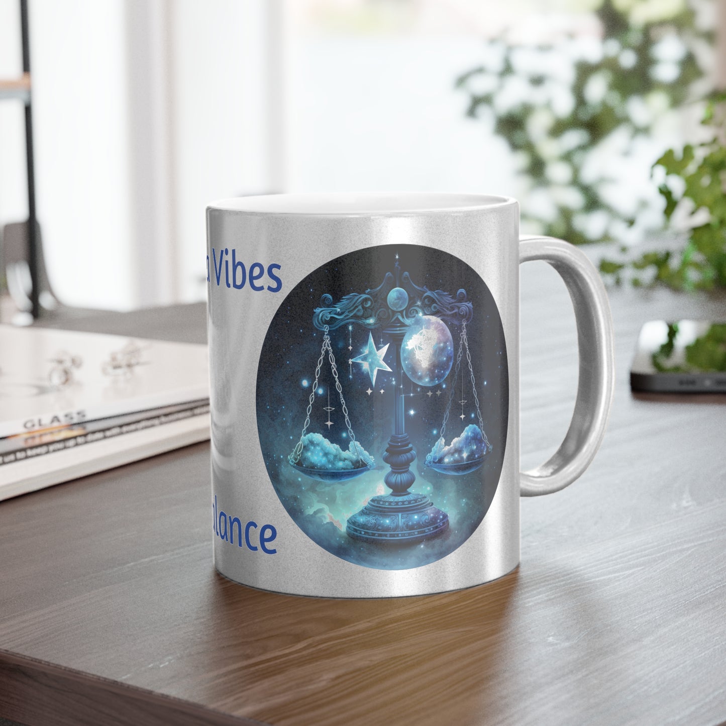 Libra Vibes Silver Metallic Coffee or Tea Mug