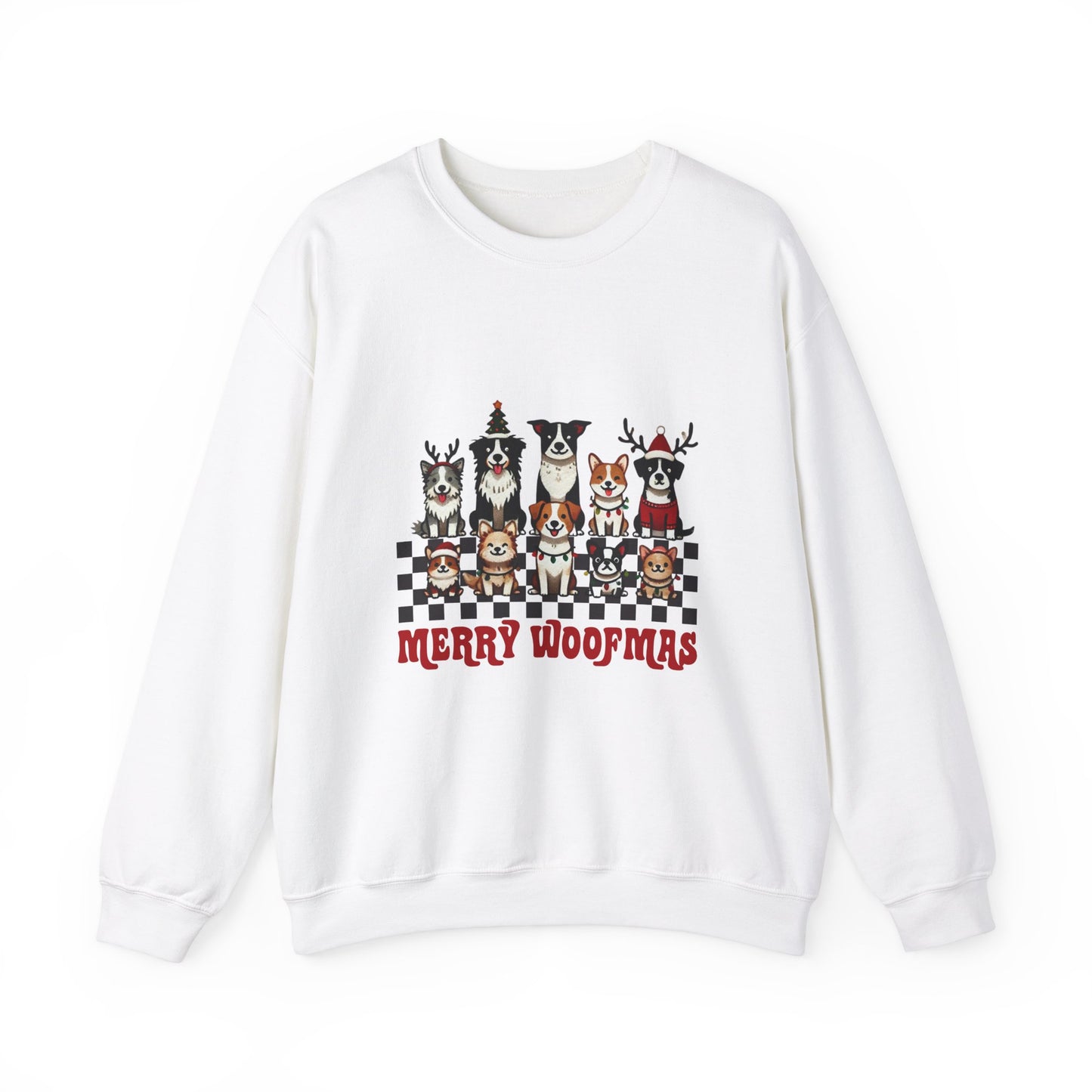 Dog Lovers Merry Woofmas Unisex Heavy Blend™ Crewneck Sweatshirt