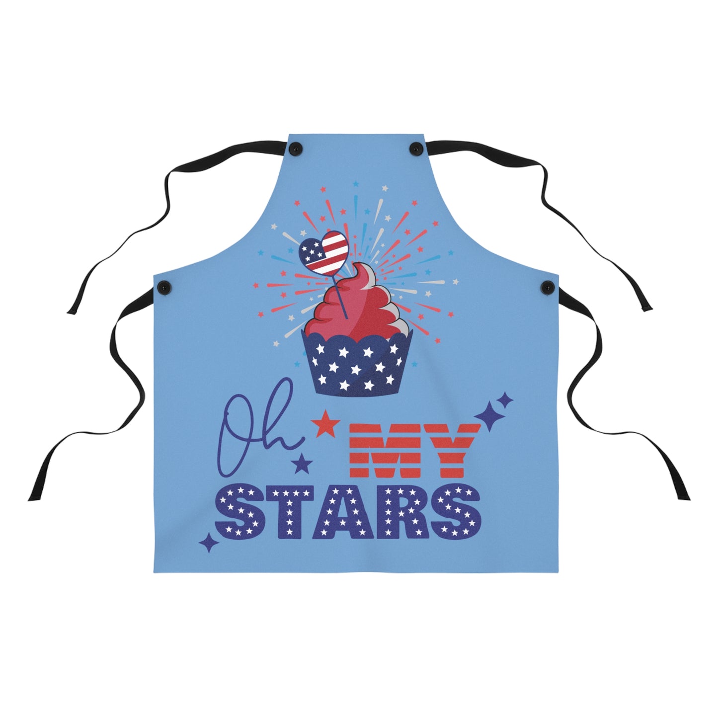 Cupcake Sparkler Oh My Stars USA Patriotic Apron