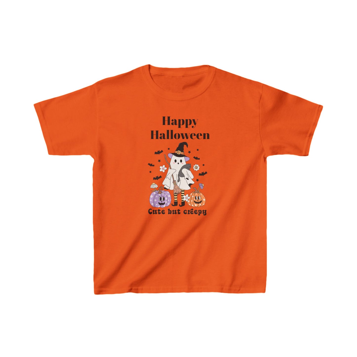 Kids Happy Halloween Ghost Theme Heavy Cotton™ Tee