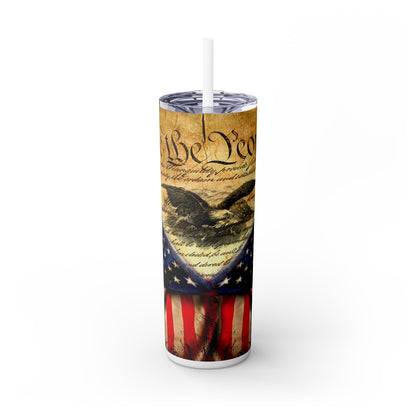 Constitution We The People Skinny Tumbler with Straw, 20oz