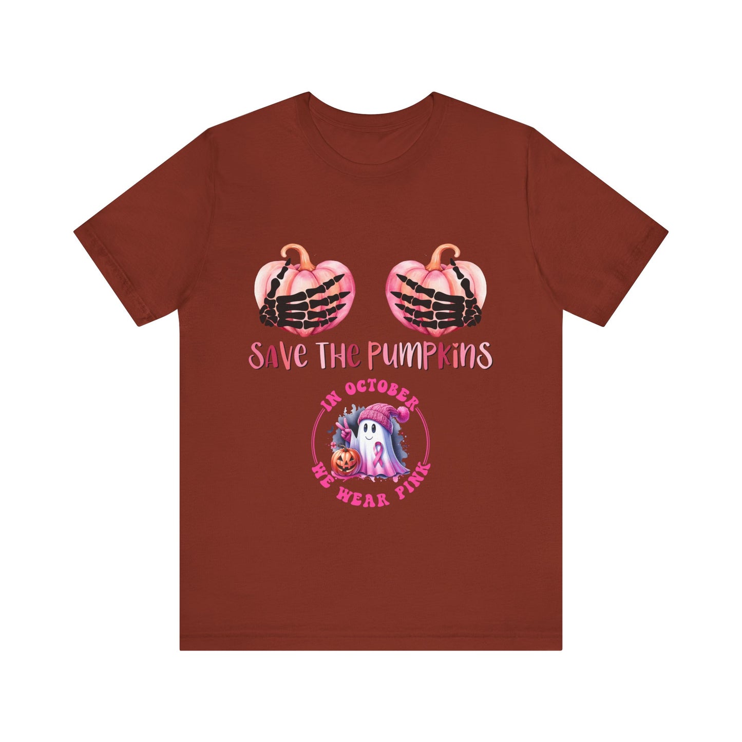 Save The Pumpkins Breast Cancer Awareness Short Sleeve Tee