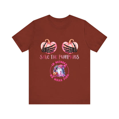 Save The Pumpkins Breast Cancer Awareness Short Sleeve Tee