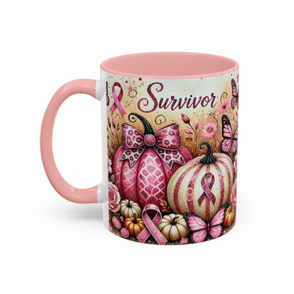 Hope Strength Courage Breast Cancer Survivor Coffee or Tea Mug (11 or 15 oz)