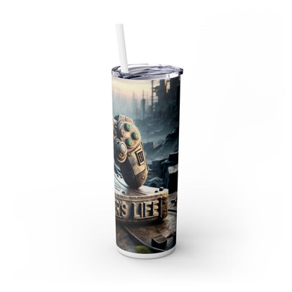 Apocalyptic Gamers Life Skinny Tumbler with Straw, 20oz