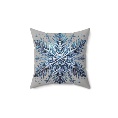 Snowflake Crystal Decorator Faux Suede Square Pillow