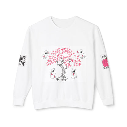 Tree of Pink Ribbons Breast Cancer Awareness Lightweight Crewneck Sweatshirt