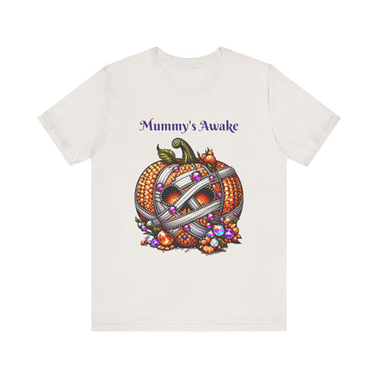 Mummy's Awake Disco Ball Pumpkin Halloween Unisex Short Sleeve Tee