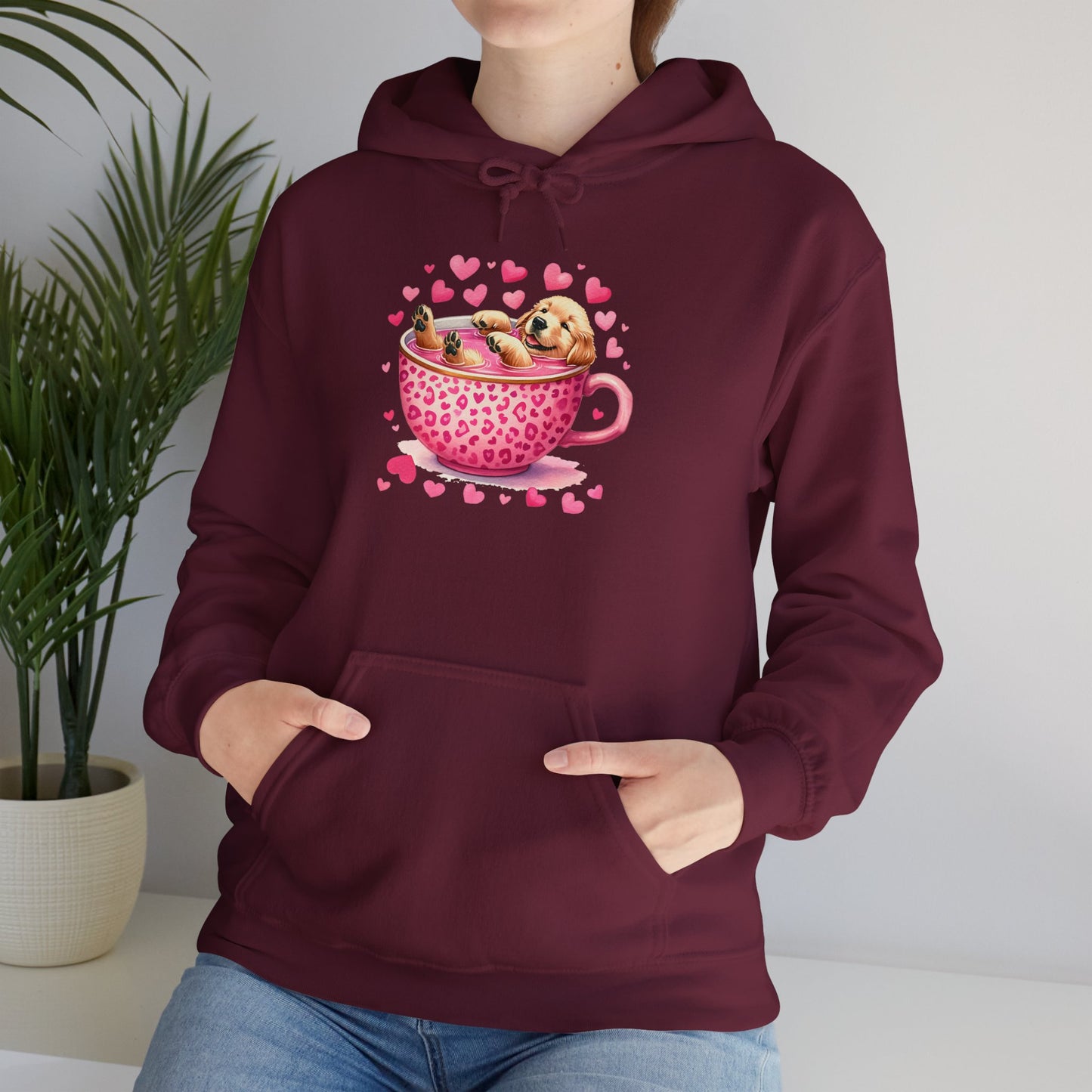 Valentine Teacup Labrador Retriever Puppy Love Hooded Sweatshirt