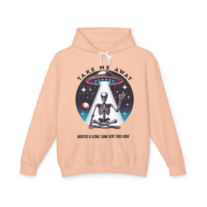 Take Me Away Alien Spaceship Unisex Lightweight Hooded Sweatshirt