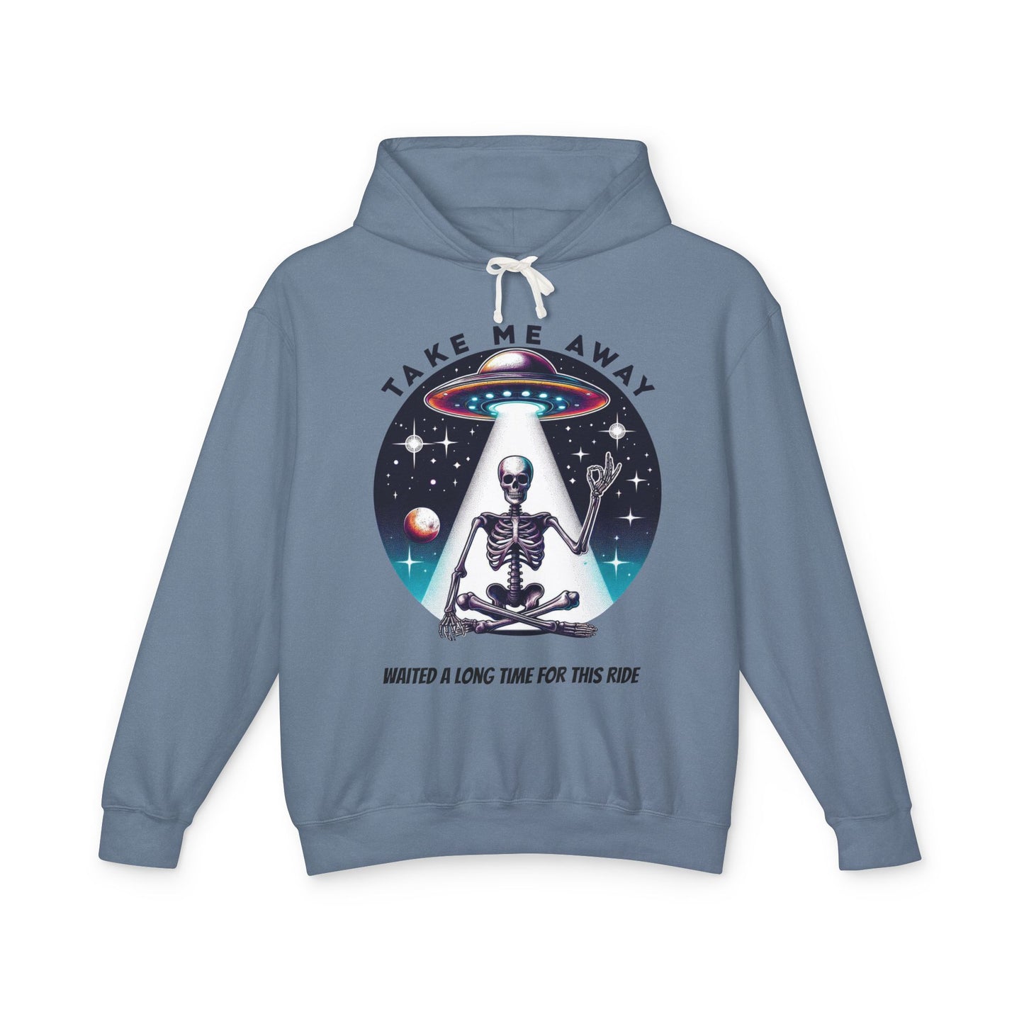 Take Me Away Alien Spaceship Unisex Lightweight Hooded Sweatshirt