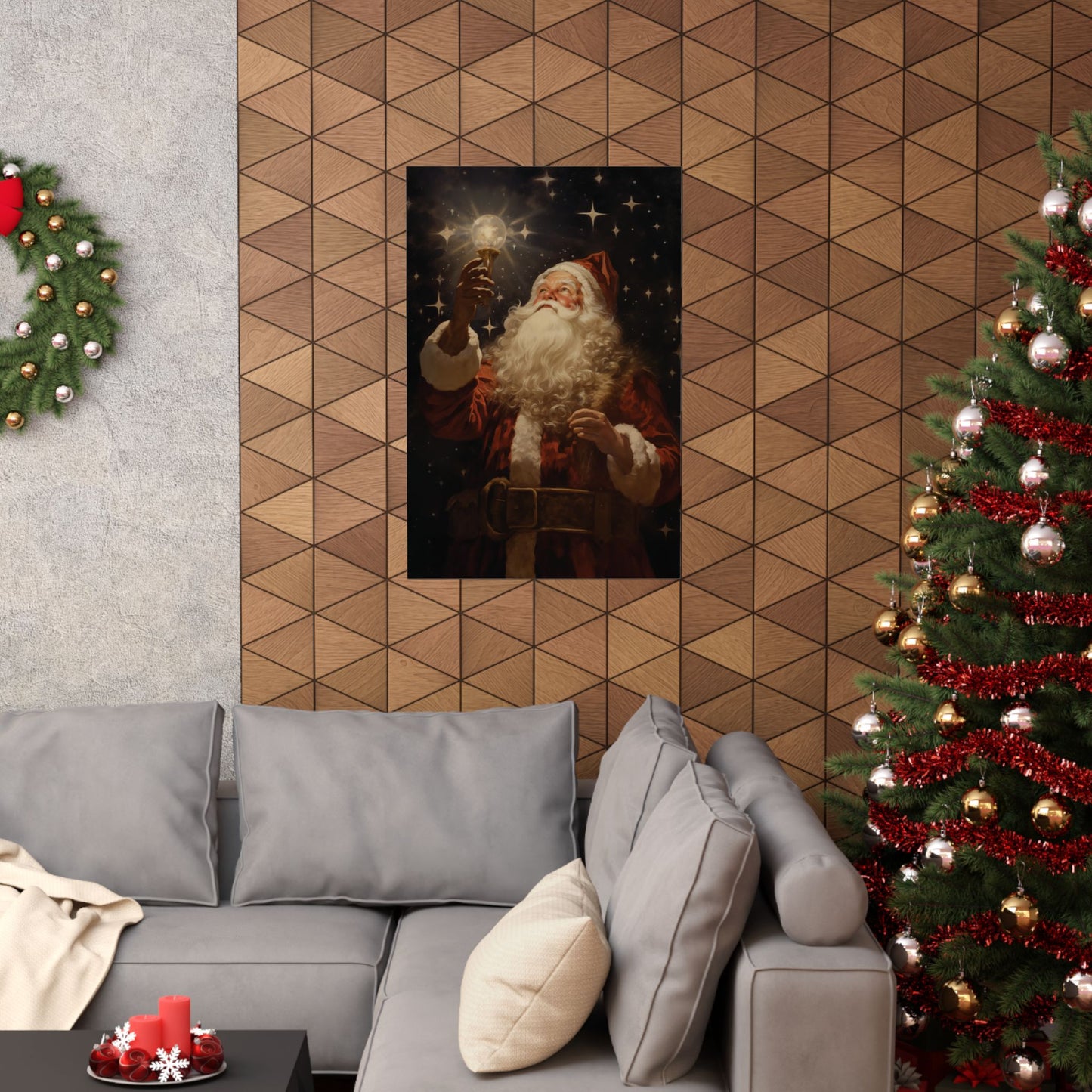 Santa's Wonder Christmas Poster Wall Art in 4 Sizes