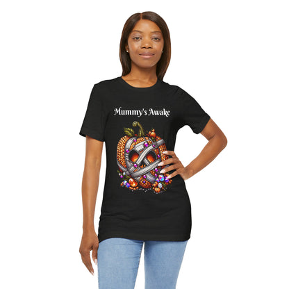 Mummy's Awake Disco Ball Pumpkin Halloween Unisex Short Sleeve Tee