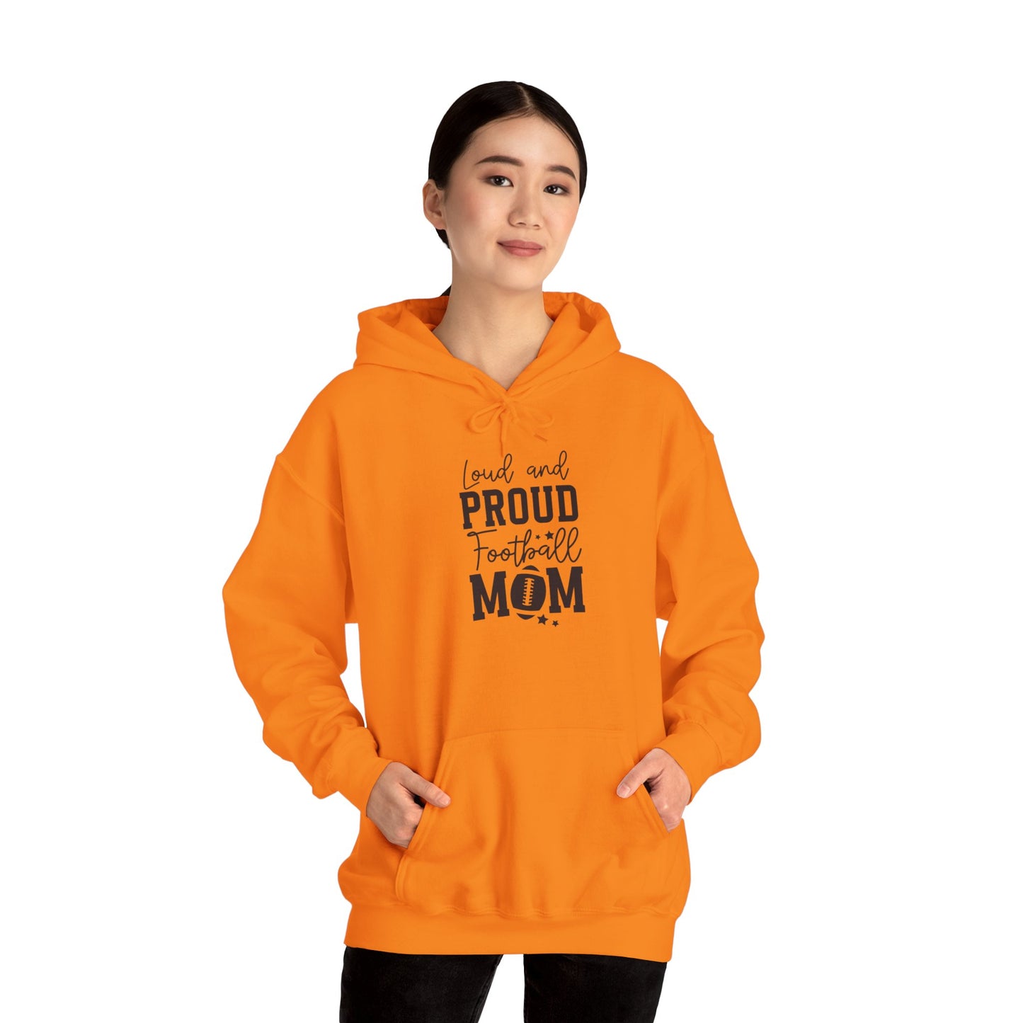 Loud & Proud Football Mom Soft Hooded Sweatshirt