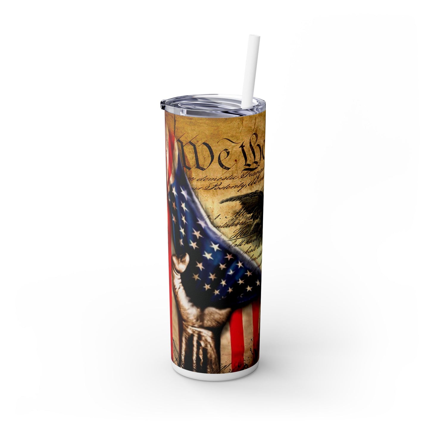 Constitution We The People Skinny Tumbler with Straw, 20oz