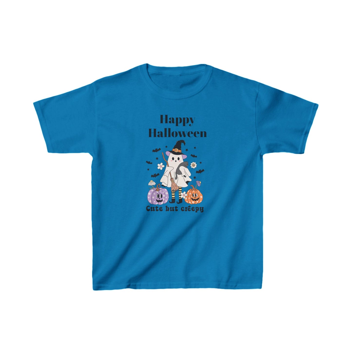 Kids Happy Halloween Ghost Theme Heavy Cotton™ Tee