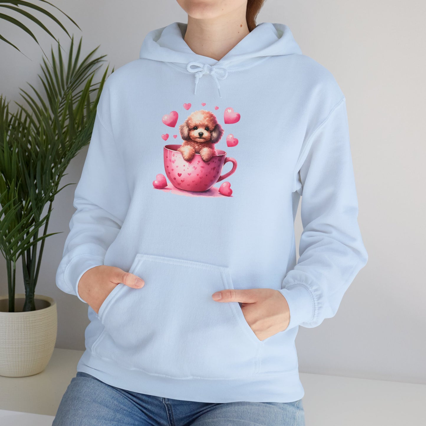 Poodle Puppy Love in a Teacup Unisex Hoodie