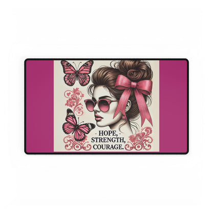 Vintage Look Hope Strength Courage Desk Mats Mouse Pads in 3 Sizes