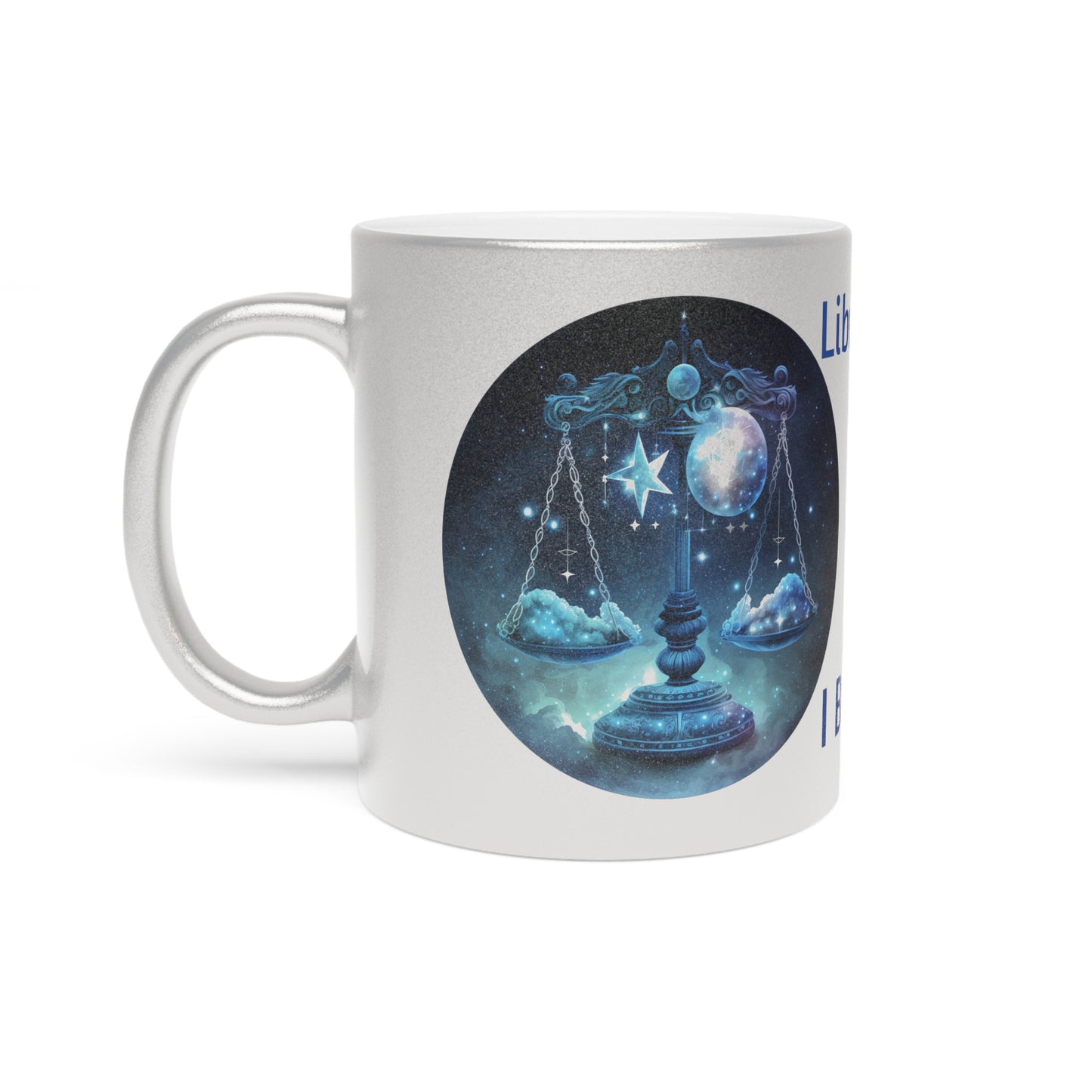 Libra Vibes Silver Metallic Coffee or Tea Mug