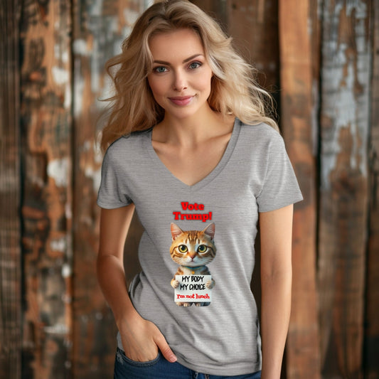 Save the Cats Vote Trump My Body My Choice Short Sleeve V-Neck Tee